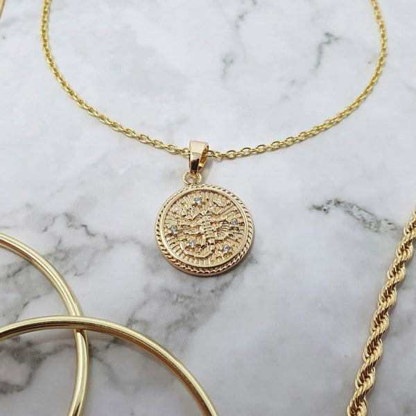 18k gold Scorpio zodiac pendant charms