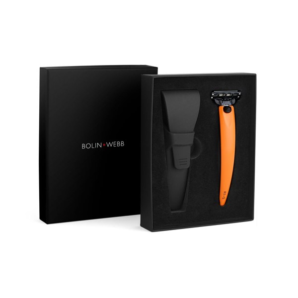 Bolin Webb R1 Signal Orange Razor and Case - Gillette Mach 3