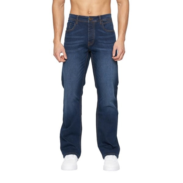 Crosshatch Mens Winsbury Bootcut Jeans - Dark Wash