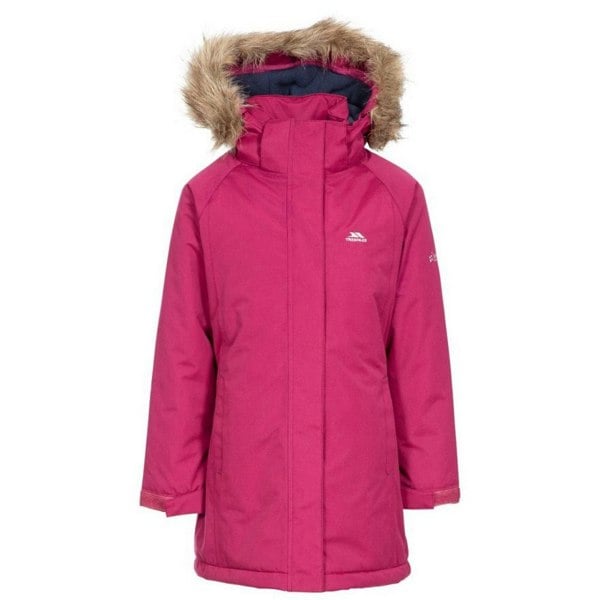 Trespass Childrens Girls Fame Waterproof Parka Jacket - Cranberry