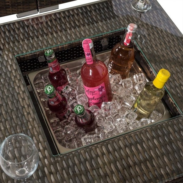 Giardino Sydney 4 Seater Rattan Sofa Set with Drinks Cooler Coffee Table