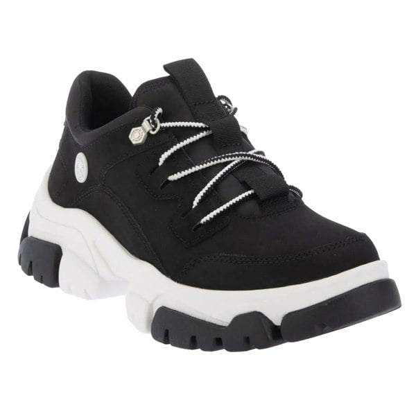 Timberland Womens Leather Low Lace Up Trainers - Black/White
