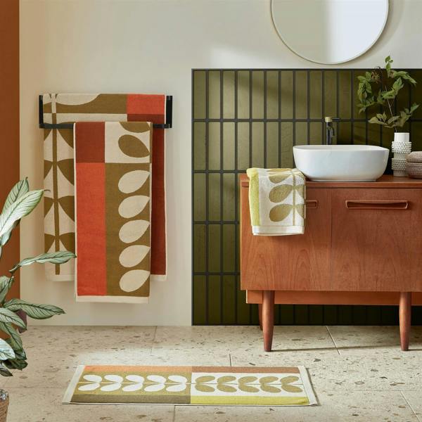 Orla Kiely Stem Check Hazel-Ochre Hand Towel 50x90cm