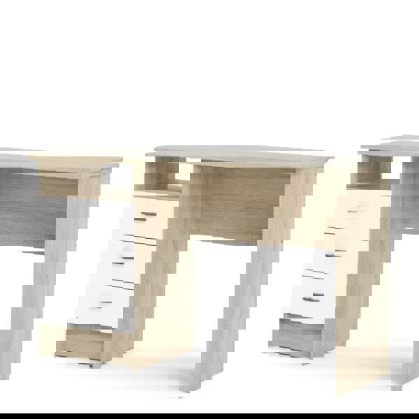 Furniture To Go Function Plus Oak Desk 3 White Drawers