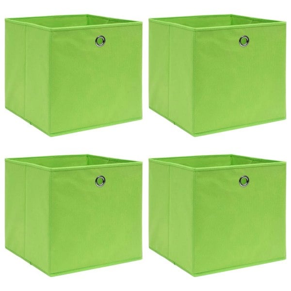 Berkfield Storage Boxes 4 pcs Green 32x32x32 cm Fabric