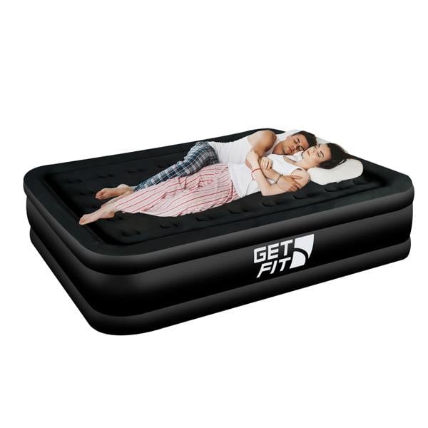 Get Fit Blow Up Air Bed with Built In Electric Pump- Free Pillow - Elevated Air Mattress - King