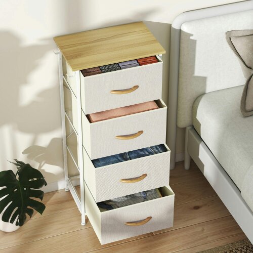 Wyld Haus Limi Fabric And Metal Beige 4 Drawer Storage Chest