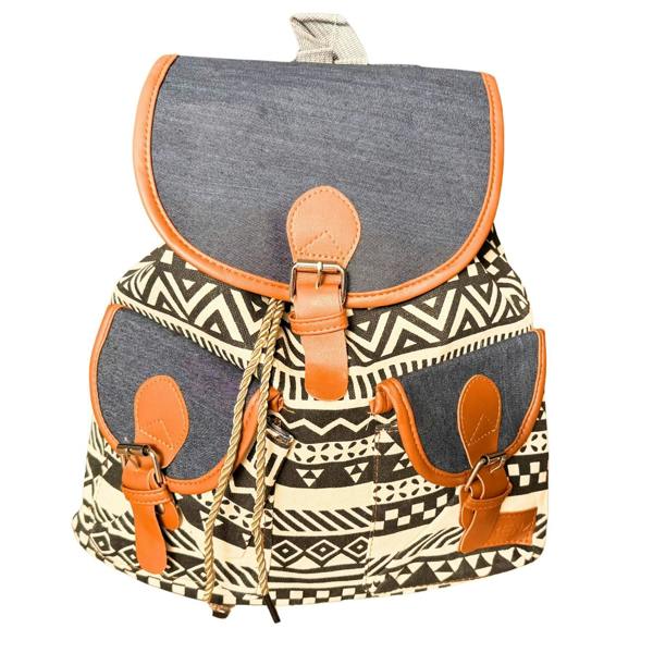 Lorenz Boho Canvas Backpack Womens Drawstring Rucksack