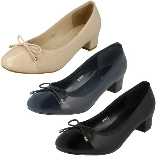 Spot On Ladies Spot On Mid Heel Court Shoes