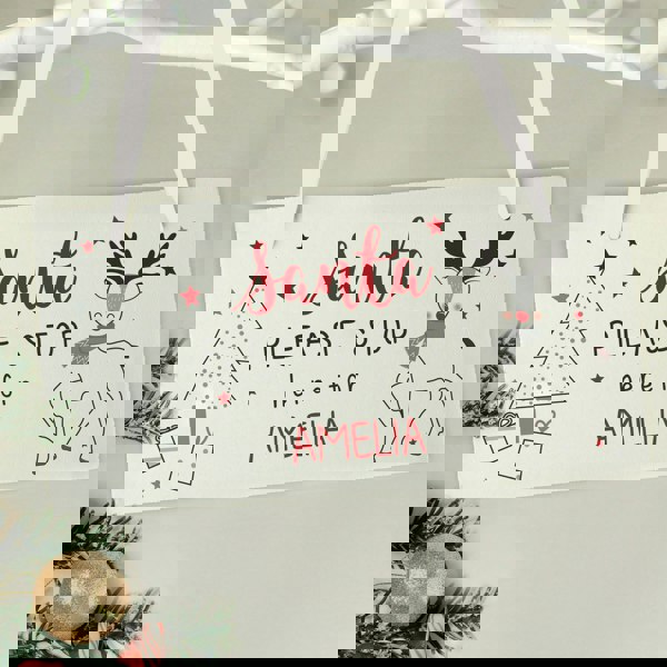 Personalised Memento Company Personalised Rudolph Santa Please Stop Here Sign