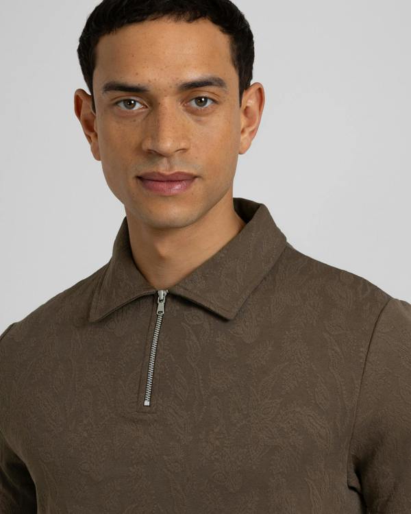 Steel & Jelly Norwood - Leaf Textured Polo Shirt