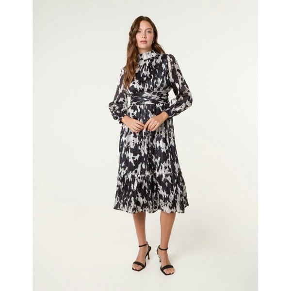 Blue Vanilla High Neck Midi Dress