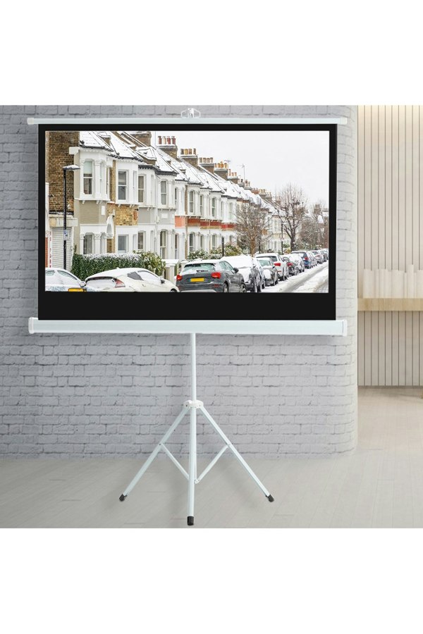 Living and Home 84" Manual Tripod Screen Projector Movie Screen