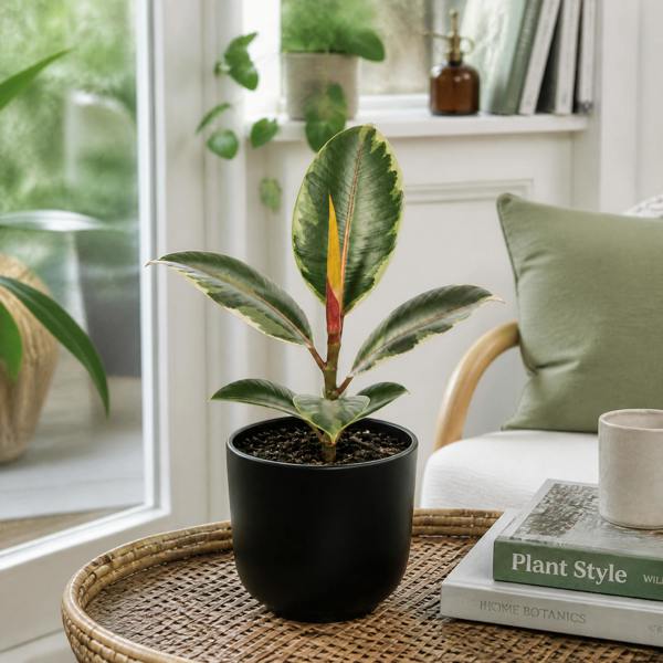 Ficus Belize Pink Rubber Plant 12cm Pot – Variegated Indoor Houseplant The Rose Press Garden