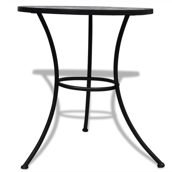 Berkfield Bistro Table Black and White 60 cm Mosaic
