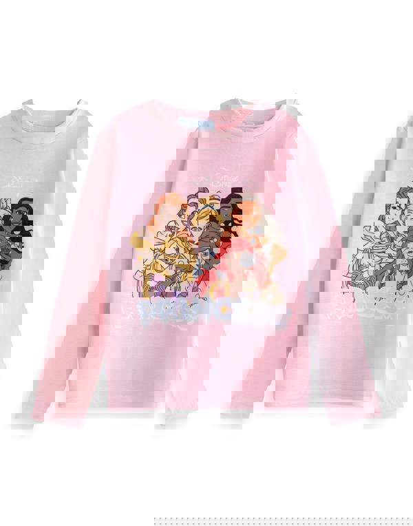 Disney Girls Pink Princess Long Sleeve Long Leg Pyjama Set