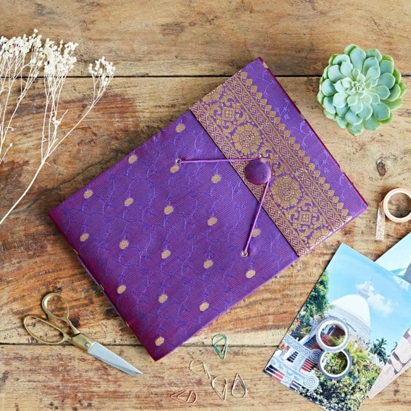 Paper High Medium Sari Fabric Photo Album