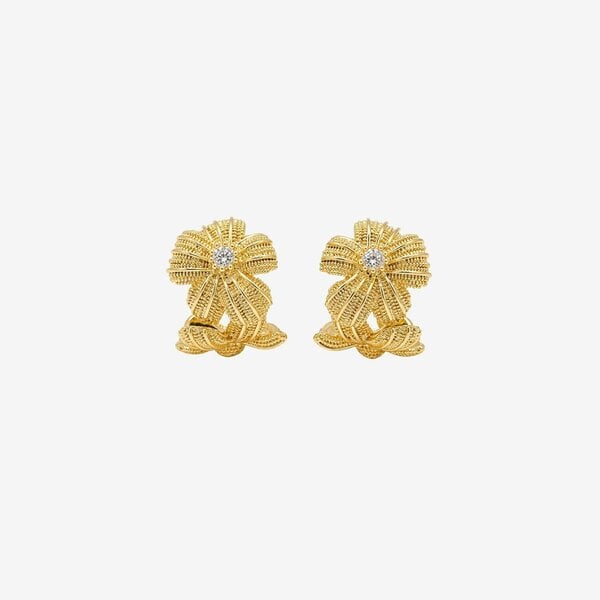 Uchi & Soto Kinmokusei Floral Stone Hoops