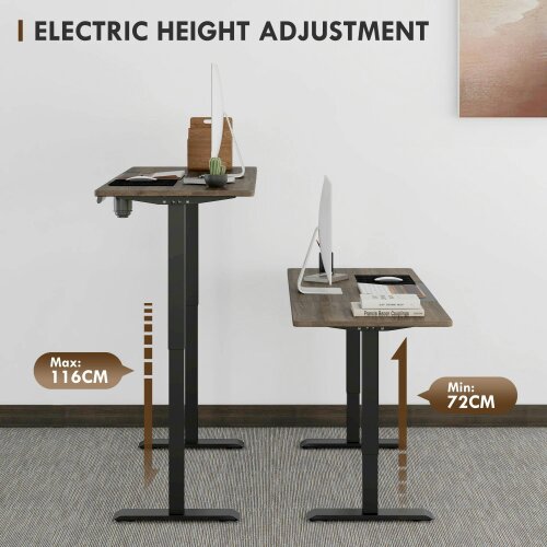 Wyld Haus Moratti 140cm Metal Black Adjustable Electric Standing Desk With LED Display