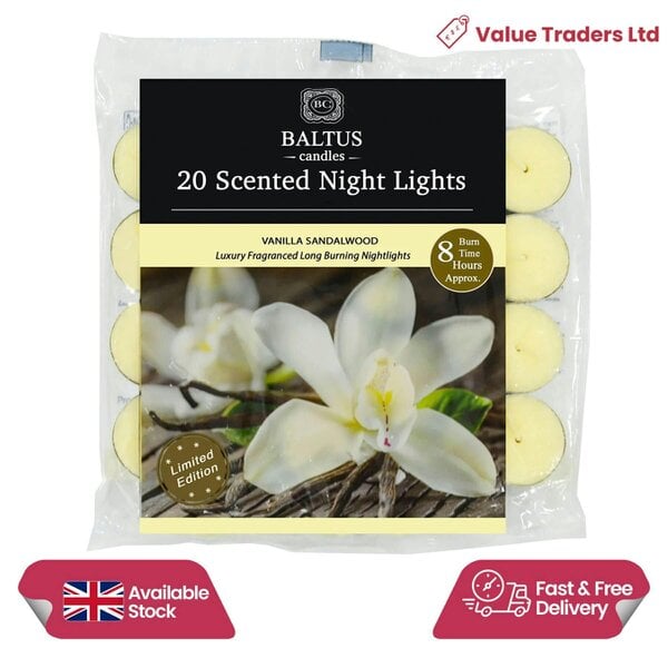 Baltus Sandalwood & Cedar Scented Tealight Candles, Pack of 20