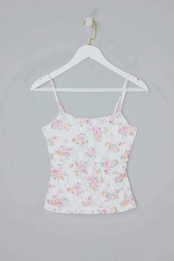 WOVCOR Floral Fitted Lace Knit Blouse