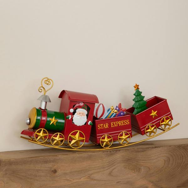 Samuel Alexander 43cm All Aboard Santa's Star Express Hand Painted Christmas Train
