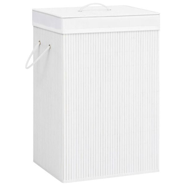 Berkfield Bamboo Laundry Basket White 72 L