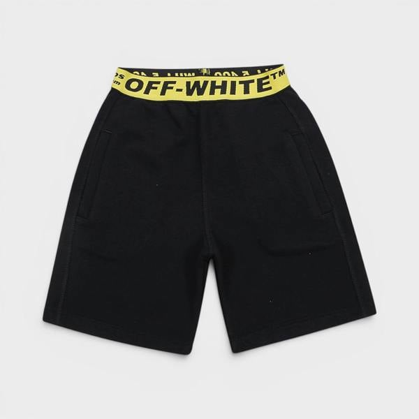 Off-White Off Industrial Sweatshort Black Yellow Kids