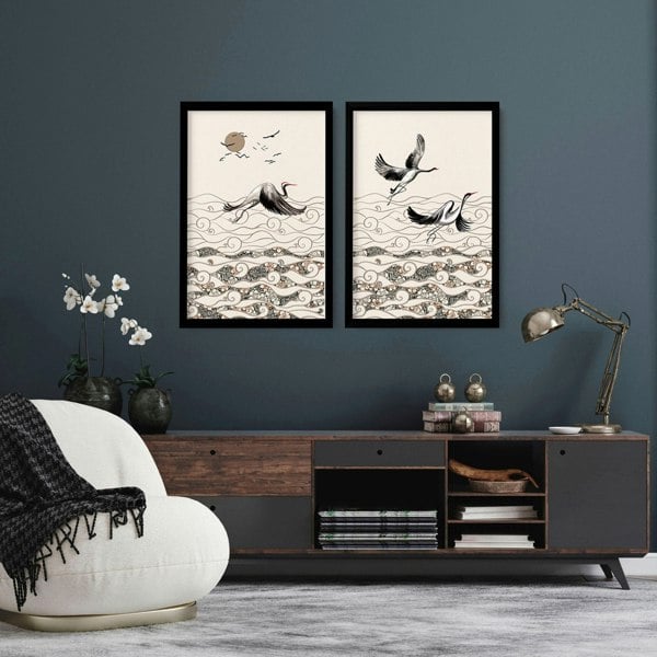 Japanese art print | Set of 2 wall art prints for living room