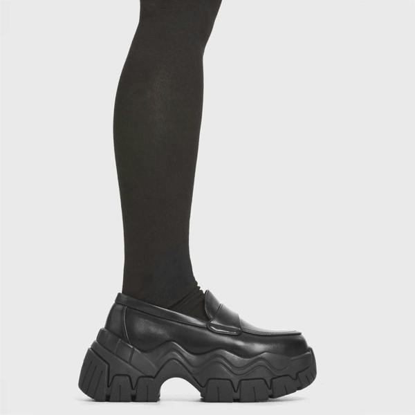Lamoda Scheming Black Platform High Heel Ankle Boots Black PU Stylish Women