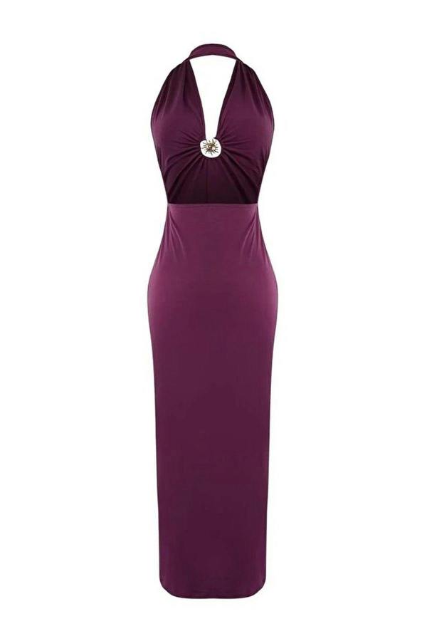 WOVCOR Knitted Maxi Beach Dress with Accessory Details