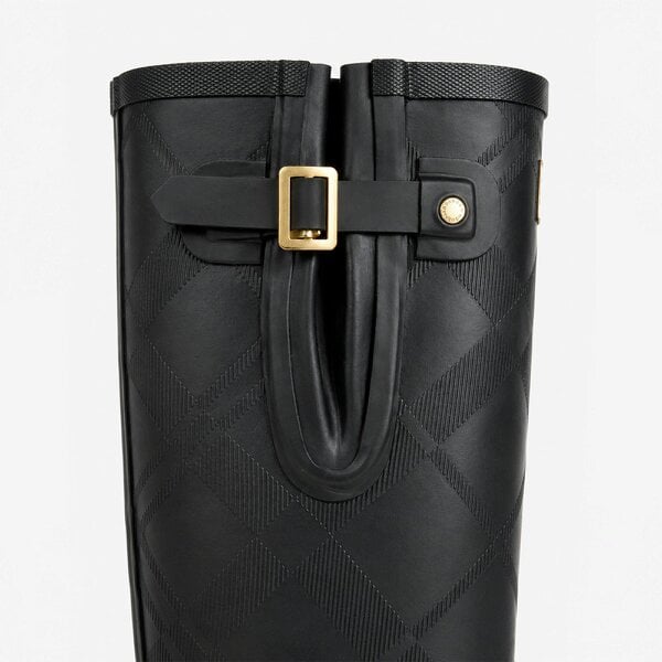 Barbour LEIGHTON TARTAN TALL Wellingtons   in  Black