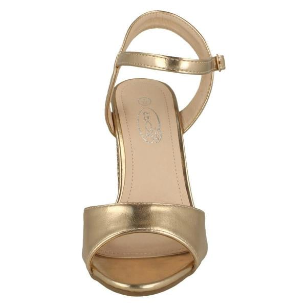 Spot On Ladies Spot On Blocked Glitter Heel Sandals F10919