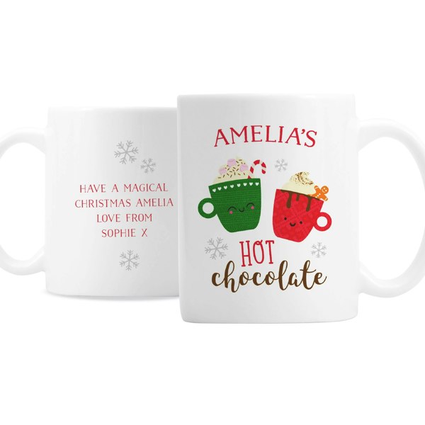 Personalised Memento Company Personalised Cute Christmas Hot Chocolate Mug
