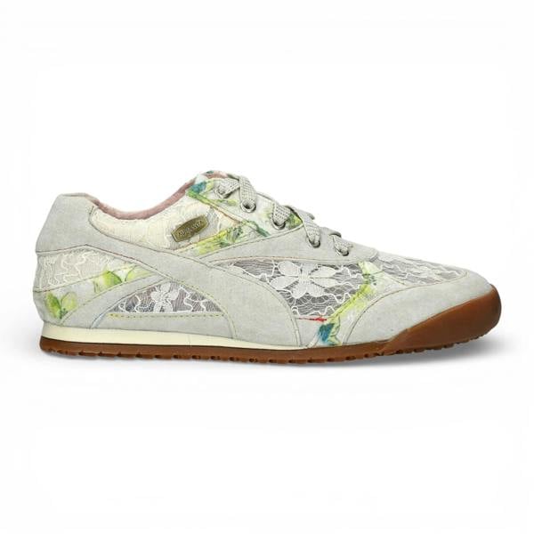 Laura Vita Tivanao 03 - Women's Beige Floral Leather Sneakers