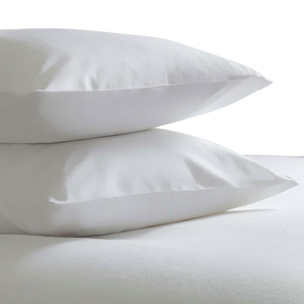 Belledorm Brushed Cotton Housewife Pillowcase (Pair) - White