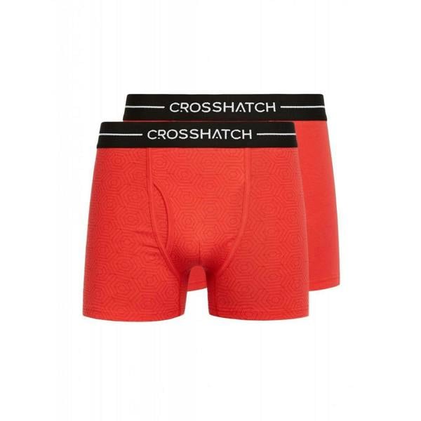 Crosshatch Mens Hexter Boxer Shorts (Pack Of 2) - Red - 