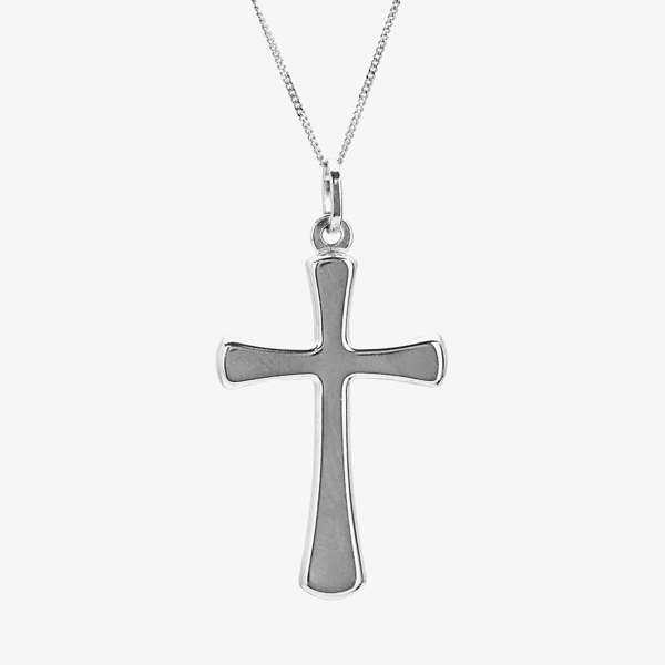 T. H. Baker 9ct White Gold Plain Cross Pendant 5.64.1523