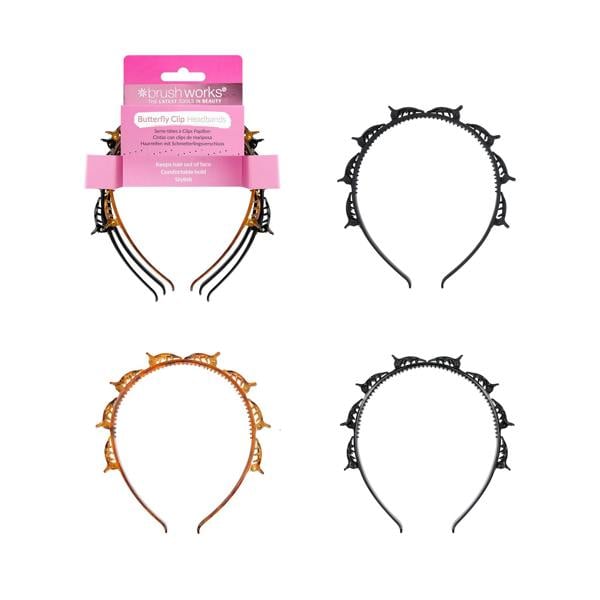 Brushworks Butterfly Clip Headbands - 3 Pack