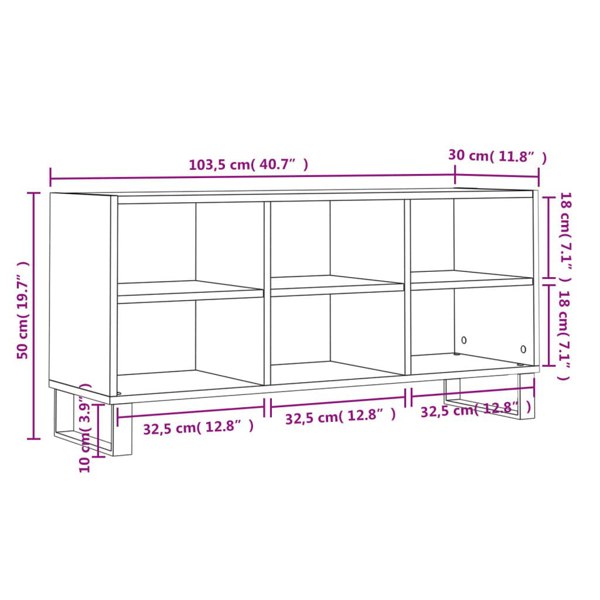 Berkfield TV Cabinet White 103.5x30x50 cm Engineered Wood