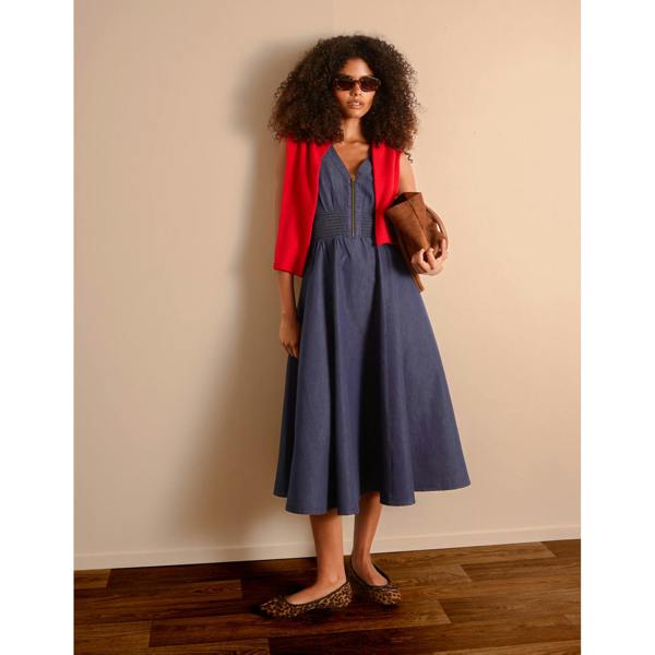 Blue Vanilla Zip Front Denim Dress
