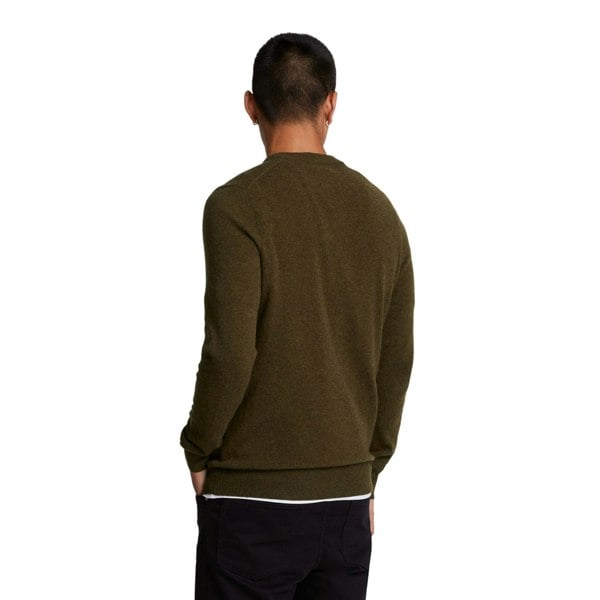 Lyle & Scott Mens Lambswool Blend Crew Neck Long-Sleeved Jumper - Olive Marl