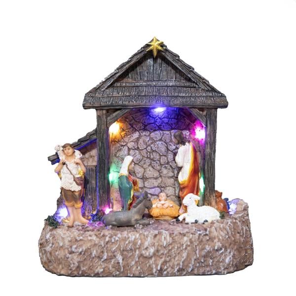22cm LED Light Up Christmas Nativity Scene Battery Operated Decorative Indoor Display image 1