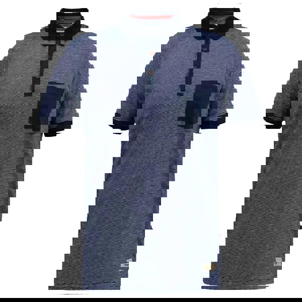 Duke Mens D555 Oxley Fine Stripe Jersey Patch Pocket Kingsize Polo Shirt - Navy - 