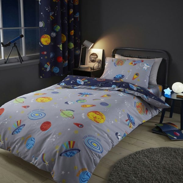 Catherine Lansfield Lost In Space Reversible Duvet Cover Set