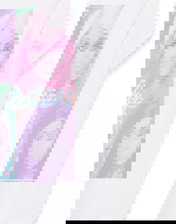 Barbie Girls White Colour Block Portrait Short Sleeved T-Shirt