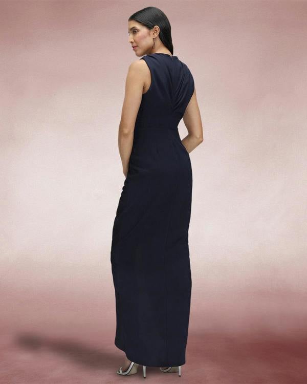 HotSquash Deep V-Neck Ruched Dress