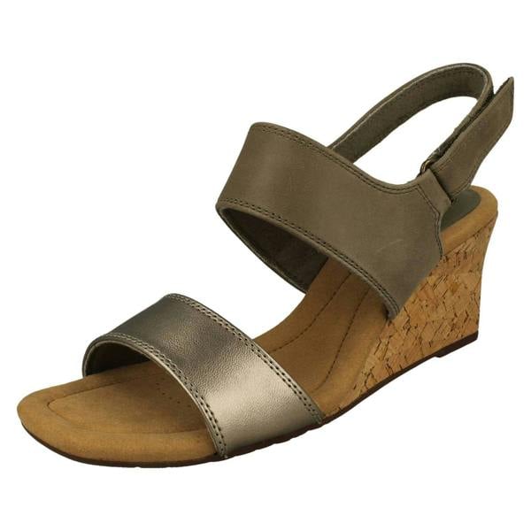 Clarks Ladies Clarks Wedge Heeled Strappy Sandals Kyarra Faye