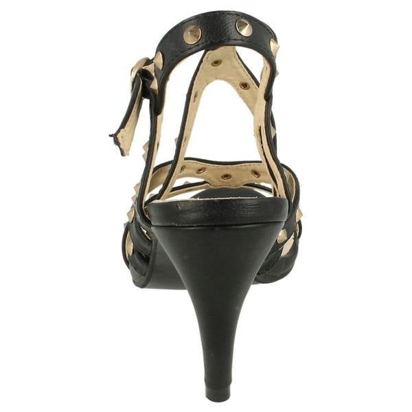 Spot On Ladies Spot On High Heel Studded Strap Sandal
