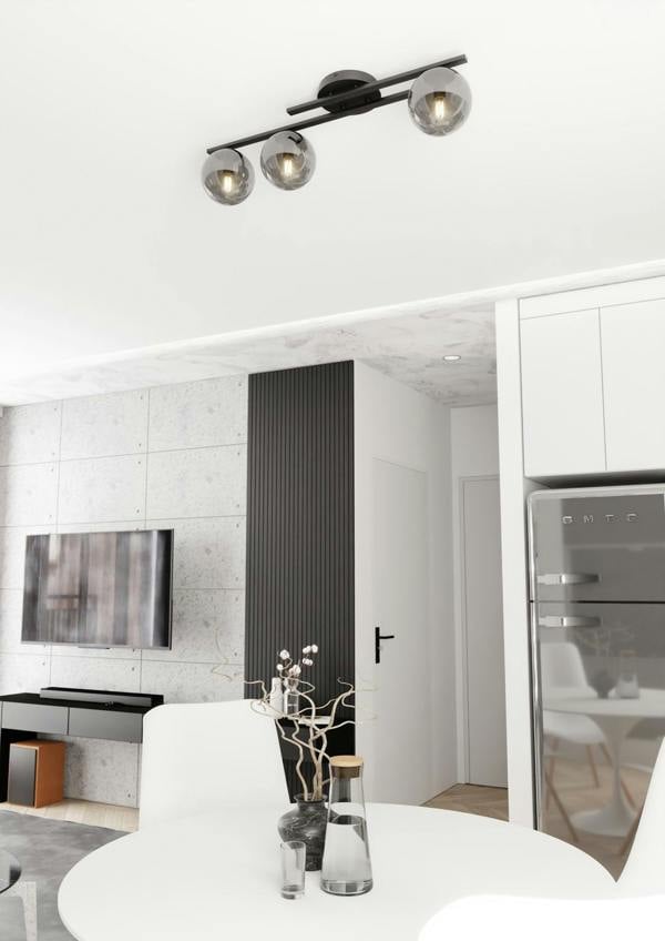 Emibig KAIRO Ceiling lamp 3 x E14 Black with Graphite Shade